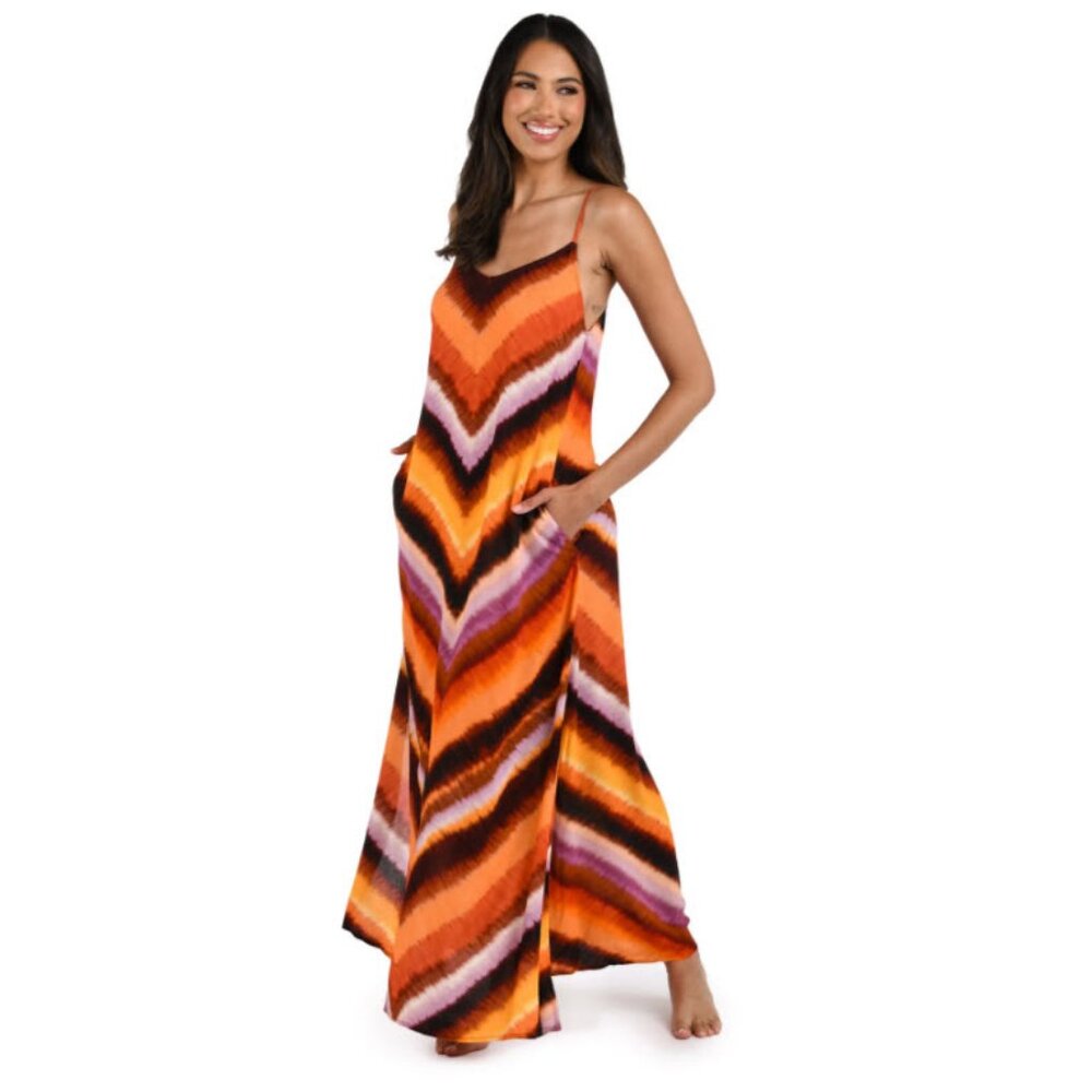 La Blanca - Upon the Horizon Over the Shoulder Maxi Dress Cover Up - M (NWT)